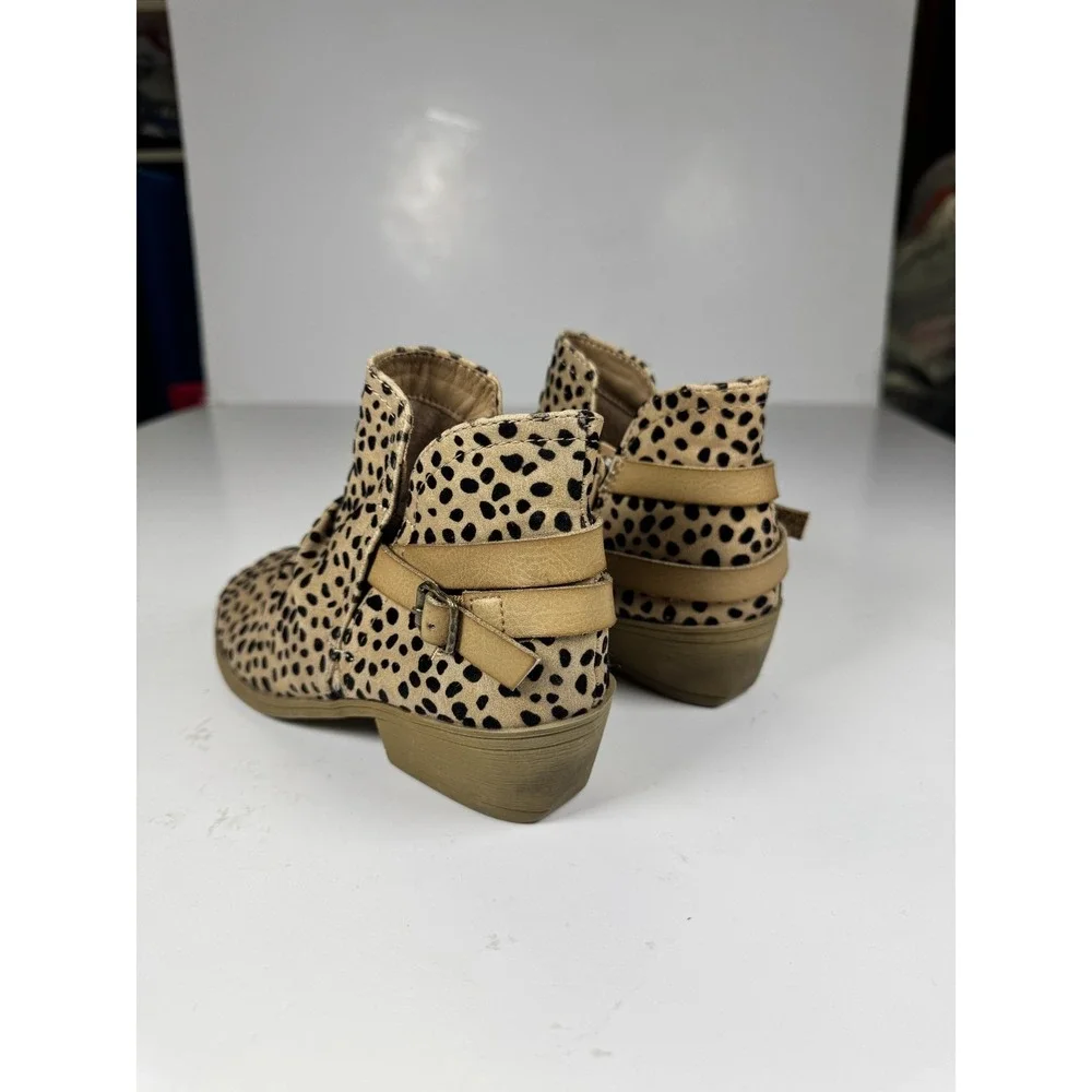 Blowfish Malibu Girls 2 Bootie Sand Pixie‎ Leopard Print Round Toe Ankle Boot